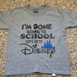 Gildan Gray Kids Tee with Blue Disney Print
